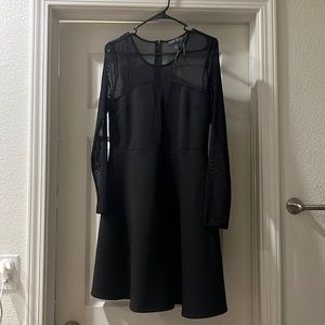 Sheer mesh black dress